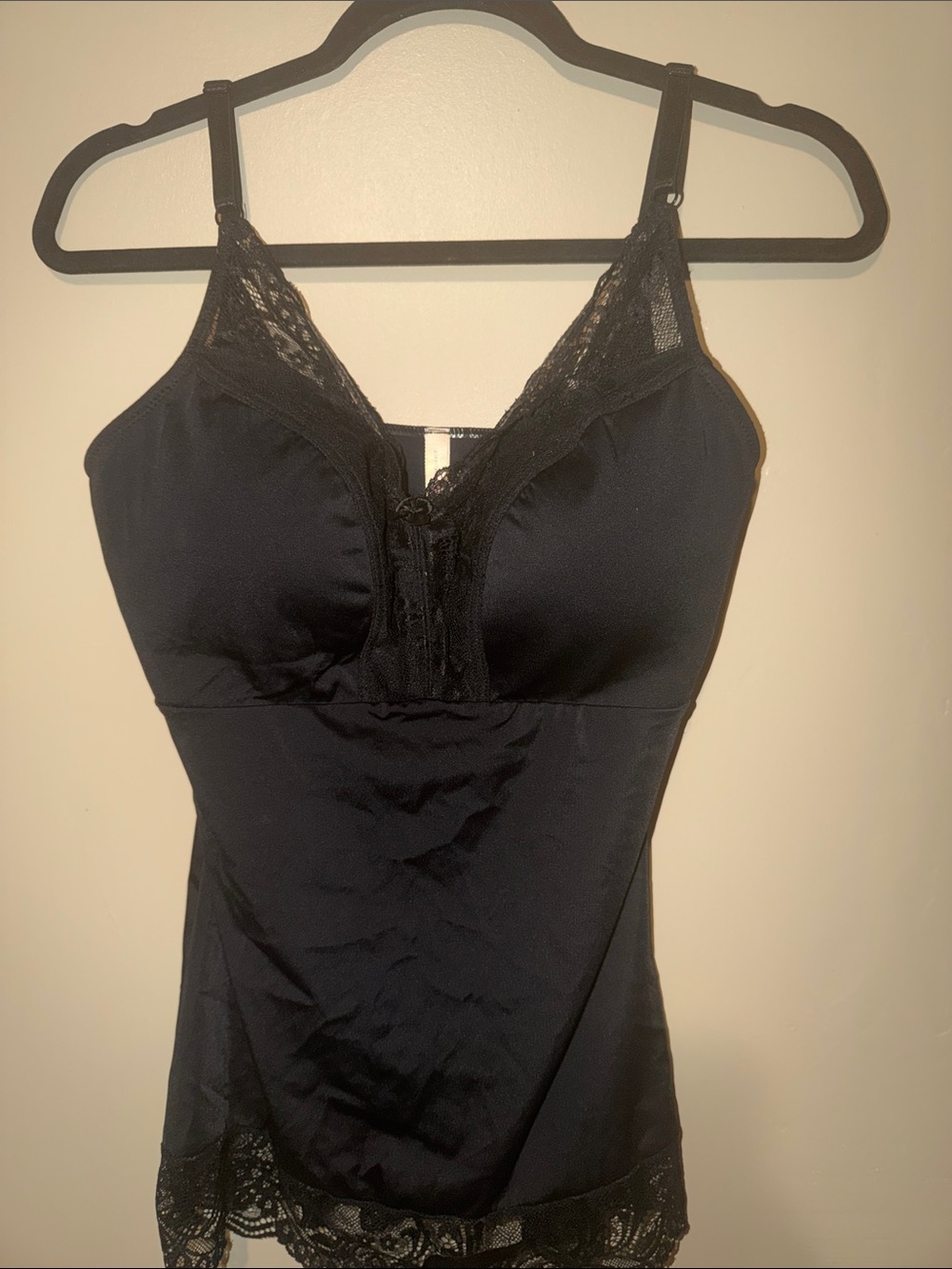 Rhonda Shear Black Lace Trim Shaping Camisole